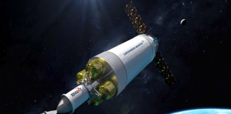 Repurposing nuclear reactors used in space propulsion for high-density power on the Moon and Mars